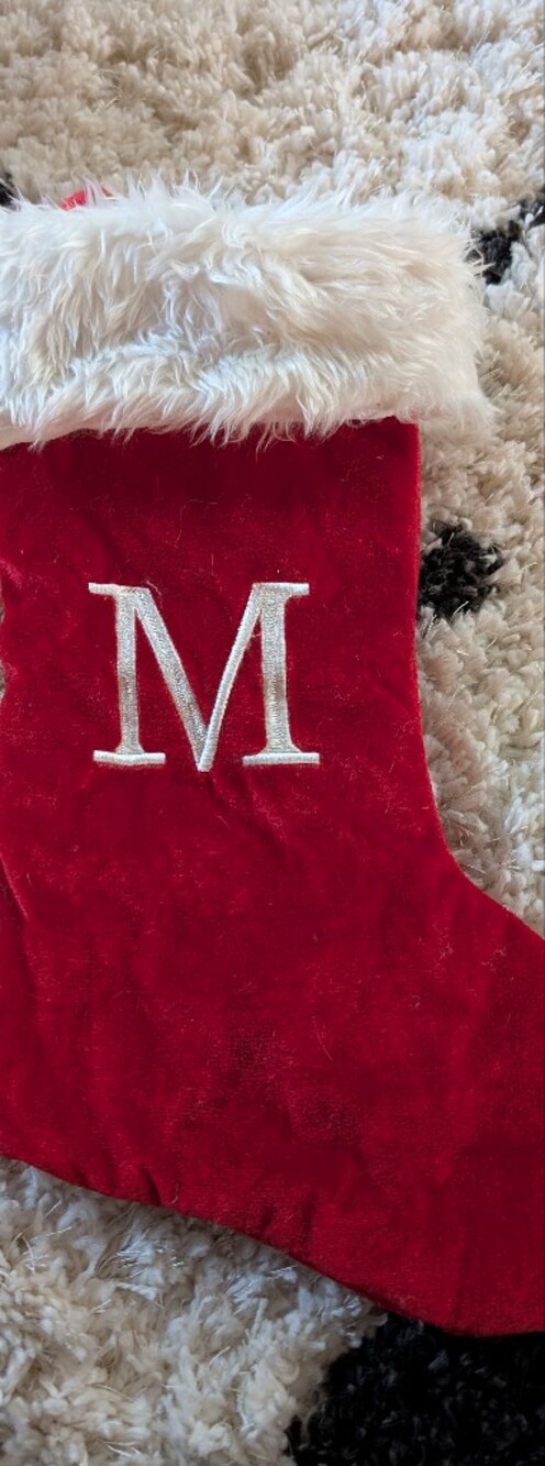 Letter "M" Christmas Stocking